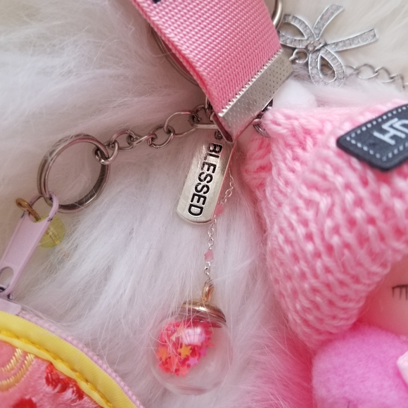 Pink Fur Baby Doll Keychain with Embroidered Pouch - Picture 5 of 5